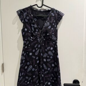 Zadig & Voltaire Black Dress with Lavender Floral Print